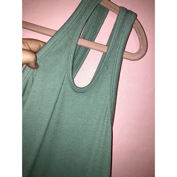 NWT Old Navy one shoulder green ribbed comfy tank top size large - Picture 3 of 7